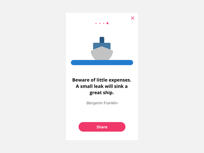 Quotes app app clean gif minimal mobile quotes ship ui ux ﬂat