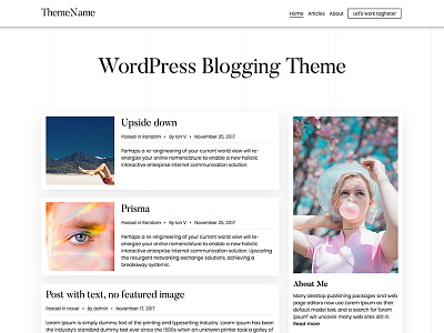 WordPress Blogging Theme blog blogging theme clean shadow theme ui web design wordpress