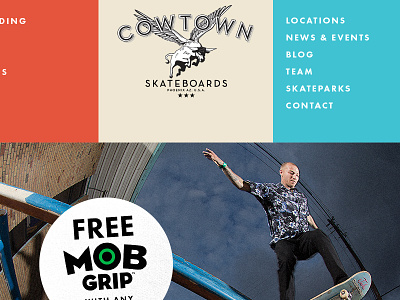 Cowtown Skateboards Redesign arizona cowtown responsive design skateboarding