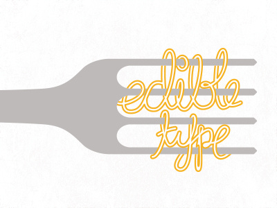 Edible Type Logo custom type fork logo noodles spaghetti typography