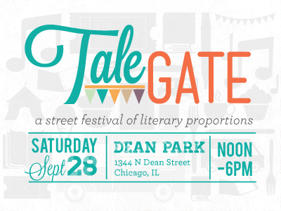 826CHI Tale-Gate 826 826 chicago event festival illustration kid theme logo tail gate typography