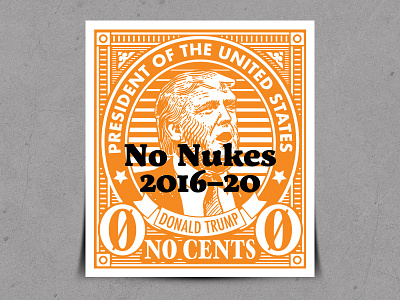 Trump Pre-Cancel Stamp donald trump no nukes postal protest