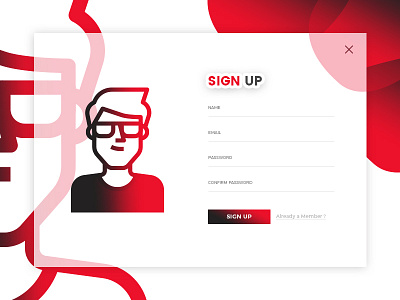 Day 001 - Sign Up element flat form in input interface login sign sing ui up user