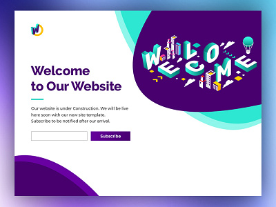 Welcome Page color design header illustration isometric page ui ux violet website welcome