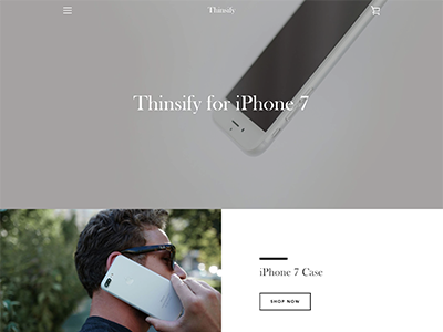 Website UI/UX Design for Thinsify iPhone & Pixel Case Store ecommerce minimal shopify shopify store ux web design