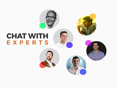 Chat with experts - A Series by Digital Develop banner headshots ui
