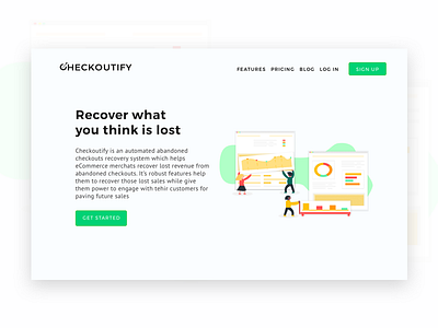 Checkoutify - Recover what you think is lost homepage landing page saas website