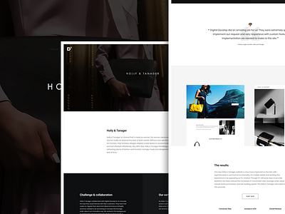 The Case Study Page Design agency agency website black branding agency clean creative studio ecommerce agency gold homepage design minimal web design agency white
