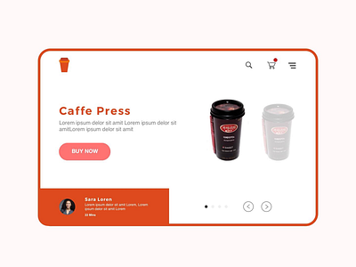 Online coffee shop landing page