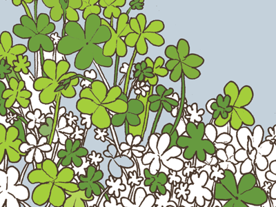 Clovers doodle drawing pattern plant