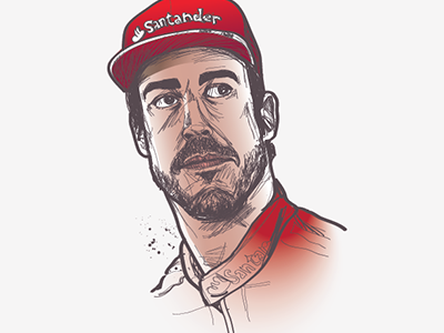 Fernando Alonso colour work colour drawing f1 fernando alonso ferrari racing