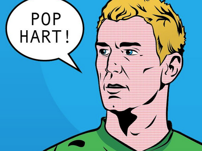 Pop art further development football illustration joe hart mcfc pop art