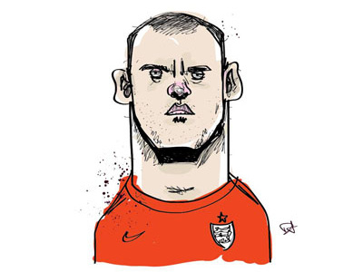 Wayne Rooney drawing football illustration man rooney soccer utd wayne