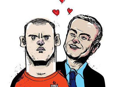 Rooney and Mourinho football illustration jose mourinho mourinho rooney soccer wayne rooney