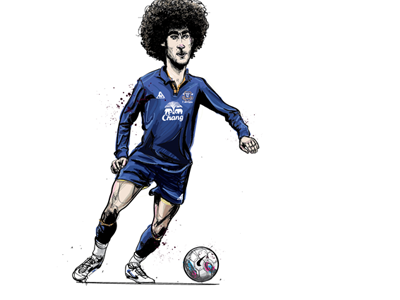 Marouane Fellaini illustration drawing everton football illustration marouane fellaini soccer