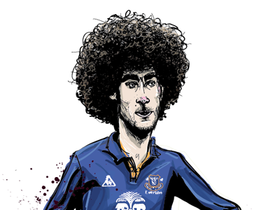 Marouane Fellaini illustration everton football illustration marouane fellaini soccer