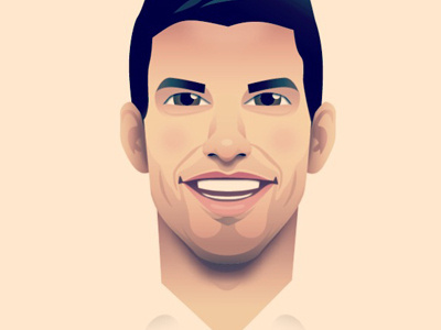 Sergio Aguero illustration argentina face football man city portrait sergio aguero soccer vector