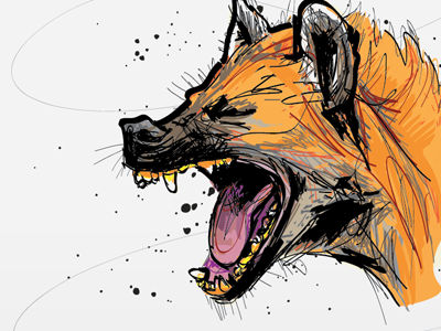 Hyena character illustration animal. drawing character hyena illustration sketch wild