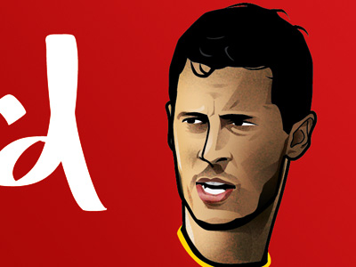 Eden Hazard illustration belgium chelsea eden hazard football illustration soccer vector world cup