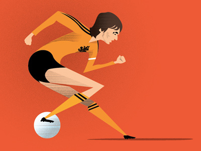 Johan Cruyff illustration dutch football holland illustration johan cruyff skill soccer vector