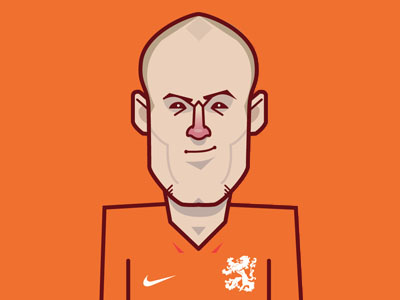 Arjen Robben illustration arjen robben football holland illustration soccer vector world cup