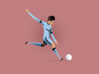 Manchester City star David Silva david silva football illustration man city manchester city mcfc soccer spain vector