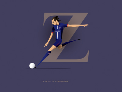 Zlatan Ibrahimović with type football illustration paris psg soccer sweden type typography zlatan ibrahimović