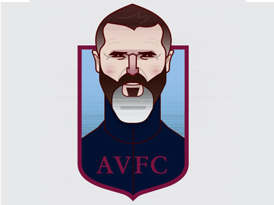 Roy Keane aston villa avfc football illustration roy keane soccer vector