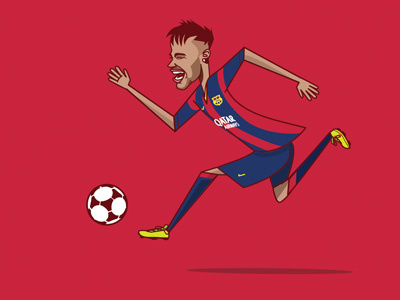 Neymar 2014 barcelona brazil football illustration neymar soccer vector