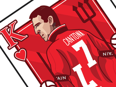 Eric Cantona card design cantona design eric cantona football illustration man utd manchester united mufc premier league soccer typography