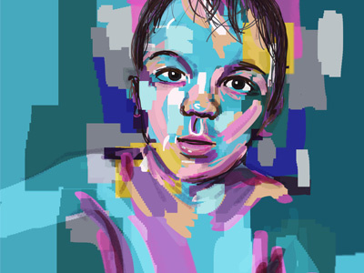 Portrait of my son art boy child colour illustration photoshop portrait son vector