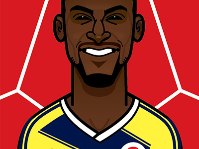 Jackson Martínez columbia football illustration jackson martínez portrait soccer striker vector