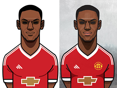 Anthony Martial texture development anthony martial football illustration man utd manchester mufc soccer texture united vector