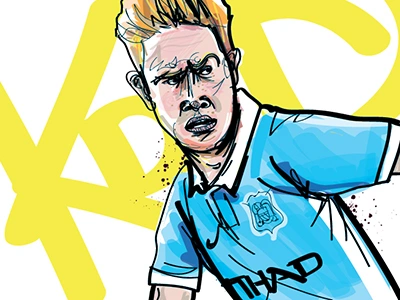 Kevin De Bruyne belgium drawing football illustration kevin de bruyne man city manchester city fc mcfc sketch soccer type