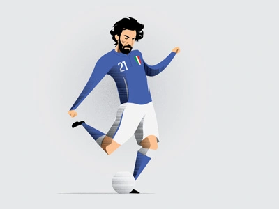 Pirlo football illustration italy pirlo soccer vector