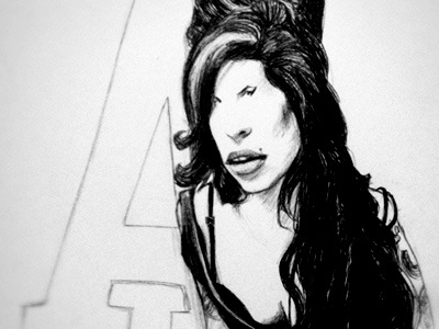 Amy Winehouse amy winehouse character drawing pencil sketch