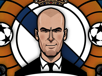 Zidane for BT sport champions league football illustration real madrid soccer vector zidane