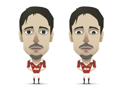 Gary Neville illustration for magazine brief character illustration vector