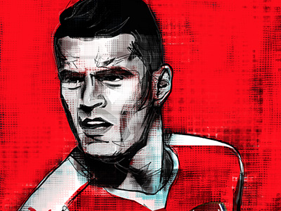 Arsenal player illustration arsenal football illustration player soccer vector xhaka