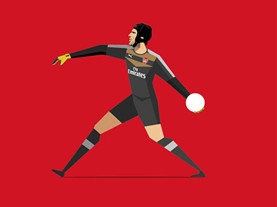 Arsenal player illustration arsenal cech football illustration player soccer vector