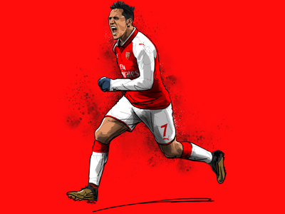 Alexis Sanchez for Arsenal alexis sanchez arsenal drawing football illustration player soccer