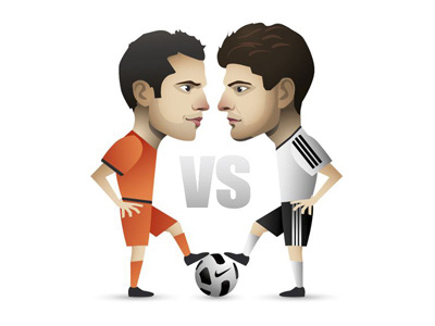 Robin Van Persie vs Mario Gomez ball character competition euro 2012 football germany holland illustration mario gomez robin van persie soccer vector