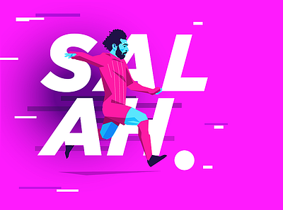 Mo Salah experiment football illustration mo salah neon soccer typography vector