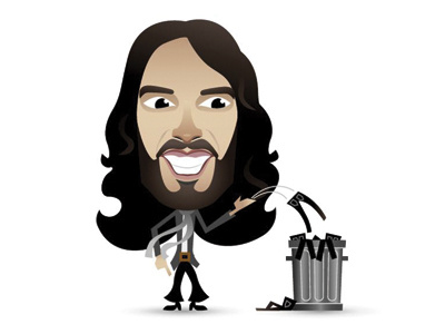 Russell Brand finished illustration illustration russell brand vector
