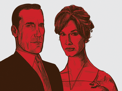 Mad men development don draper drawing illustration mad men