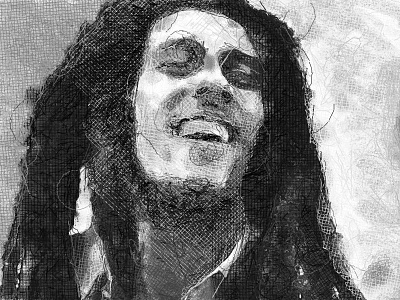 Bob Marley character design graphic sketch