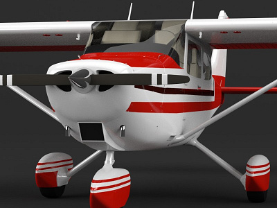 Cessna 172 Airplane 3D Blender Model - Full texture Included 3d airplane blender cessna model