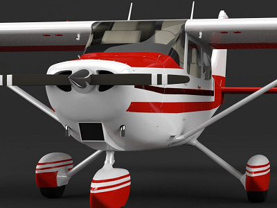 Cessna 172 Airplane 3D Blender Model - Full texture Included