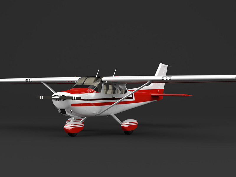 Cessna 172 Airplane 3D Blender Model - Full texture Included by Adam ...
