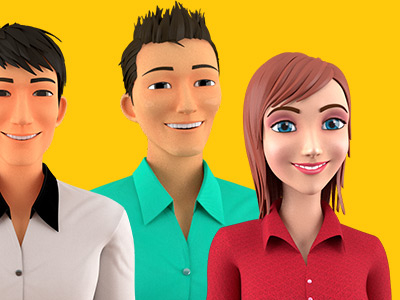 4 Blender 3D Characters Rigged Ready For Animation by Adam Tao on Dribbble